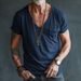 Men's Moisture-Wicking V-Neck T-Shirt - Slim Fit Breathable Polyester Casual Tee With Pocket Detail_viptrois.com
