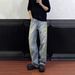 "Men's Floral Embroidered Straight Leg Jeans – Slim Fit Vintage Denim With Artistic Botanical Stitching (Retro Streetwear, Summer Essential)"_viptrois.com