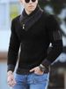 1 2023 New European And American Style Scarf Collar Knitted Pullover Long Sleeve Men's Patchwork Sweater Jacket_viptrois.com