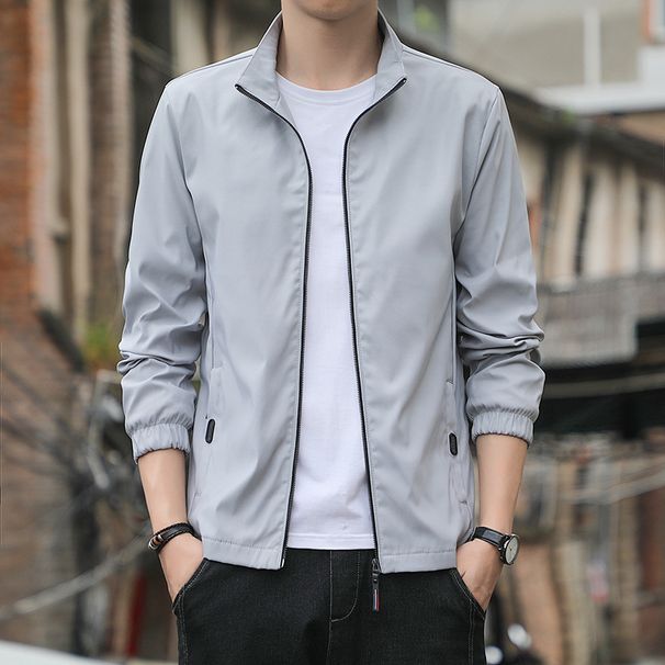 Coat Stand Collar Jacket Spring And Casual Short Windbreaker Autumn Men's Clothing New Collection_viptrois.com