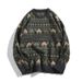 Harajuku Style Animal Jacquard Sweater, Versatile For Autumn And Winter, Deer Plush Knitted Sweater For Teenagers_viptrois.com