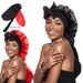 Hijab & Turban Double Layer Satin Long Tube Bow Nightcap For Women With Elastic Ribbon Silk Extended Hair Care Cap Double Sided Wear_viptrois.com