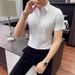 Men's Slim Fit Long Sleeve Shirt – Black & White, Business Casual Button-Down Shirt For Work & Office (S-5XL)_viptrois.com