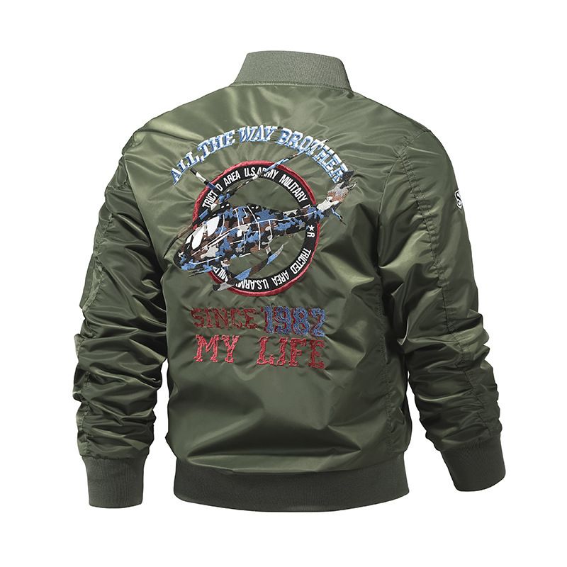 Men's Clothing Autumn And Winter Tough Jacket Supply [cotton / Thin Airplane Embroidered Pilot Jacket Men's Flight Japanese Workwear_viptrois.com
