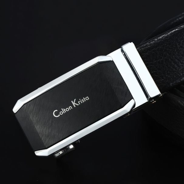 Men's Belts Men's Leather Belt Two Layer Leather Belt Business Casual Automatic Buckle Belt Formal Wear All Match Belt_viptrois.com