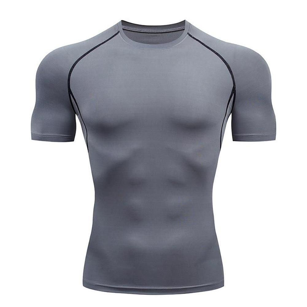 Men's Quick Drying Short Sleeve T-Shirt Space Station Fitness Sports Top Breathable Polyester For Running Training_viptrois.com
