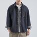 Trendy Denim Shirt Men's Loose Plus Size Spring New Item, Cool And Stylish Long Sleeved Workwear Shirt, Youth Jacket_viptrois.com