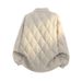 ACUSCEOOU Men's Quilted Bomber Jacket – Winter-Ready Polyester Puffer Coat With Diamond Stitching, Streetwear Zip-Up (Black/Mint/Beige, M-6XL)_viptrois.com