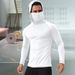 Men's Clothing Outdoor Sports High Elastic Quick Drying Cycling Training Tight High Collar Hooded Long Sleeved Sweatshirt_viptrois.com