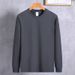 Hot-Selling 260g Heavyweight Cotton Drawstring Solid Color Long-Sleeve Crew Neck Men's Thermal T-Shirt Top Base Shirt_viptrois.com