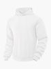 Cross-Border Spring Loose Solid Color Jacquard Men's Youth Long Sleeve Pullover Hoodie_viptrois.com