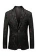CT Men's Business Black Jacquard Casual Tuxedo Groomsmen Suit Jacket Men_viptrois.com