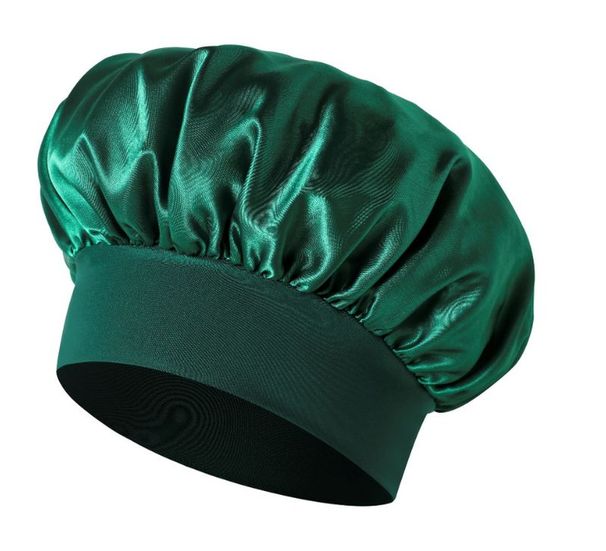 solid Color Wide Brim Elastic Adult Sleeping Men And Women Fashion Hair Care Beauty Shower Satin Chemotherapy Cap_viptrois.com