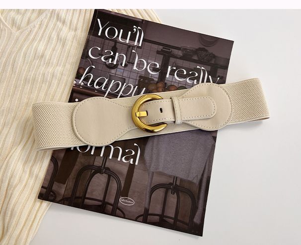 Unisex Retro buckle belt female decoration with skirt elastic elastic belt fashion Joker high sense waist seal._viptrois.com