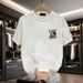 Men's Clothing Short Sleeved Cotton T Shirt Loose T Shirt Half Sleeved_viptrois.com