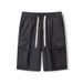 Men's Casual Workwear Shorts New Summer Style Nylon Spandex Elastic Drawstring mid Length Quick Drying Sports Five Point Pants_viptrois.com