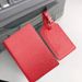 Passport Covers Multi Function With Pen Holder And Thread Oil Edge PU Leather Cross Pattern Passport Cover Luggage Tag Set_viptrois.com