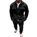 Men's Clothing Autumn And Winter Jacket Casual Pants Two Piece Men's Clothing Solid Color Men's Suede Suit_viptrois.com