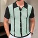2025d Men's Clothing Summer New Knitwear Patchwork Color Block Casual Polo Shirt Men SY0169_viptrois.com