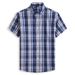 Men's Clothing Plus Size Short Sleeve Shirt Men Fat Guy Loose Plus Size Short Sleeve Yarn Dyed Plaid Shirt Men_viptrois.com