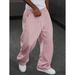 Men's Straight-Leg Cargo Pants - Casual Joggers With Drawstring Waist - Polyester Streetwear Trousers For Everyday Comfort (Black/Light Gray/Pink)_viptrois.com