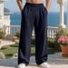 Men's Heavyweight Hip-Hop Pants – Jacquard Textured Straight Leg, Non-Iron Polyester (S-XXXL, Black/Navy/Khaki)_viptrois.com