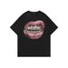 Men's Clothing T Shirt Y2k Mouth Print T Shirt Men's Summer Harajuku Street Wear Classic Cotton Casual Short Sleeved Men_viptrois.com