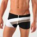 2024 new European and American men's shorts, simple, personalized, fashionable and color-blocked, men's swimming tight, low-waisted and sexy_viptrois.com