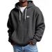 Men's Clothing European And American Trendy Waffle Hoodie With Star And Letter Print, Loose Fitting Casual Menswear_viptrois.com