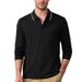 Men's Quick-Dry Polo Shirt With Jacquard Design – Breathable Long Sleeve Golf & Casual Wear Lightweight & Quick-Drying_viptrois.com