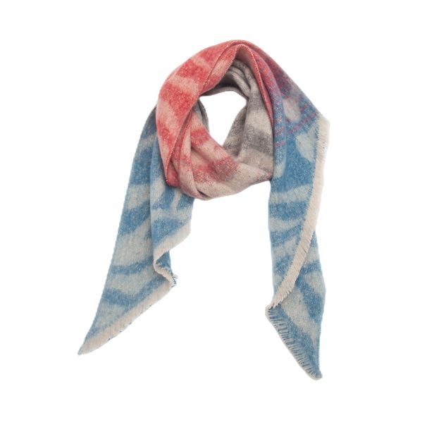 Unisex Diagonal scarf loop yarn jacquard zebra scarf cape_viptrois.com
