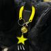 Acrylic Glow Star Keychain With Spring Cord - Viral Dangle Charm For Backpacks (Red/Blue/Yellow, Asymmetric Dice Points)_viptrois.com