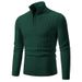 Men's Clothing Long Sleeve Sweater Semi-Turtleneck Zip-Up Knit Sweater Long Sleeve Casual Pullover For Spring & Autumn (Multiple Colors & Sizes)_viptrois.com