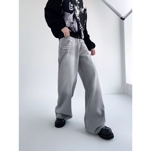 Trendy, Artistic, Stylish, Simple, And Versatile New Gradient Denim Jeans With A Harajuku Vibe._viptrois.com