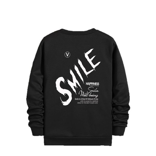 Men's Clothing Street New Fashion Trend High Quality Breathable Men's Letter Printed Long Sleeved Sweatshirt_viptrois.com