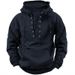 Pure Pure Cross-Border Independent Station Foreign Trade E-commerce Plus Size Men's Retro Lace-Up Pullover Hooded Trendy Brand_viptrois.com