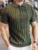 Men's Semi-Zip Short Sleeve Knit Shirt - Breathable Lightweight Pullover With Stylish Lapel Collar, Wrinkle-Free & Machine Washable_viptrois.com