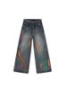 Men's Clothing MTLCLOTHES Men's Wear | 2024 Summer New Products Style Street Style Hand painted Drape Jeans_viptrois.com