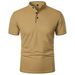 Summer Men's Short Sleeve Collar Tshirts New Solid Color Casual Polo Shirt Trendy Breathable Loose Basic Splice Top_viptrois.com