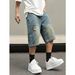 Men's Clothing American Style Washed Distressed Denim Shorts Summer Loose Fit Plus Size Retro Casual Five Point Pants_viptrois.com