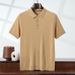 25th Summer New Tencel Lyocell Men's Polo Collar Knitted Short Sleeve T-Shirt Solid Color Base Shirt Top_viptrois.com