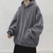 Basic solid color hooded sweatshirt for men in autumn and winter, loose, simple, thick, casual and versatile couple jacket_viptrois.com