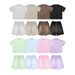 Spring And Summer Old Spray Dyed Brushed Loose Edged High Street Trend Brand Short Sleeved Shorts Couple Suit_viptrois.com