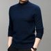 Pure 100% Pure Wool Solid Color Round Neck Base Shirt Thickened Half Turtleneck Knitted Sweater Casual Versatile Men's_viptrois.com