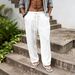Breathable Linen Cotton Men's Pants – Loose-Fit Casual Straight Leg Trousers For Summer (S-5xl, 10 Colors)_viptrois.com