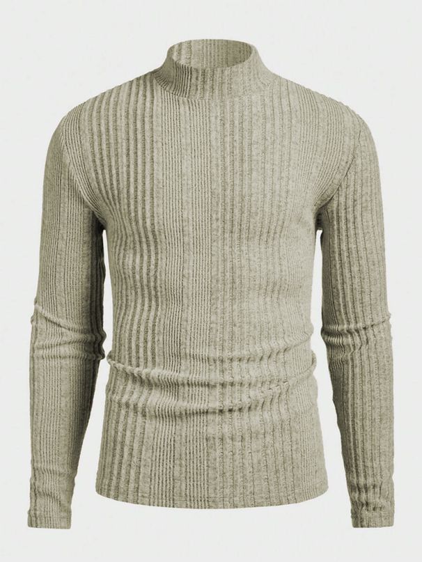 European Fit Men’s Striped Crewneck T-Shirt – Classic Slim-Fit Knit Top (Black/Navy/Red/White, S-XXL)_viptrois.com