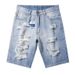 Men's Clothing Summer New Style Ripped Denim Shorts Men's Loose Five Point Shorts_viptrois.com