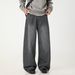 Men's Clothing Men's Autumn Retro Washed Vertical Striped Jeans, Loose Long Pants, American Casual Straight Pants_viptrois.com