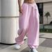 European And American Cross-border Casual Women's Street Style Lace-up Y2k Loose Fashion Wide-leg Pants In Stock_viptrois.com