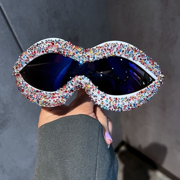 Y2K Personality Fashion Full Diamond Wave Sunglasses For Women Retro Trend Party Catwalk Exaggerated Gorgeous Sunglasses_viptrois.com